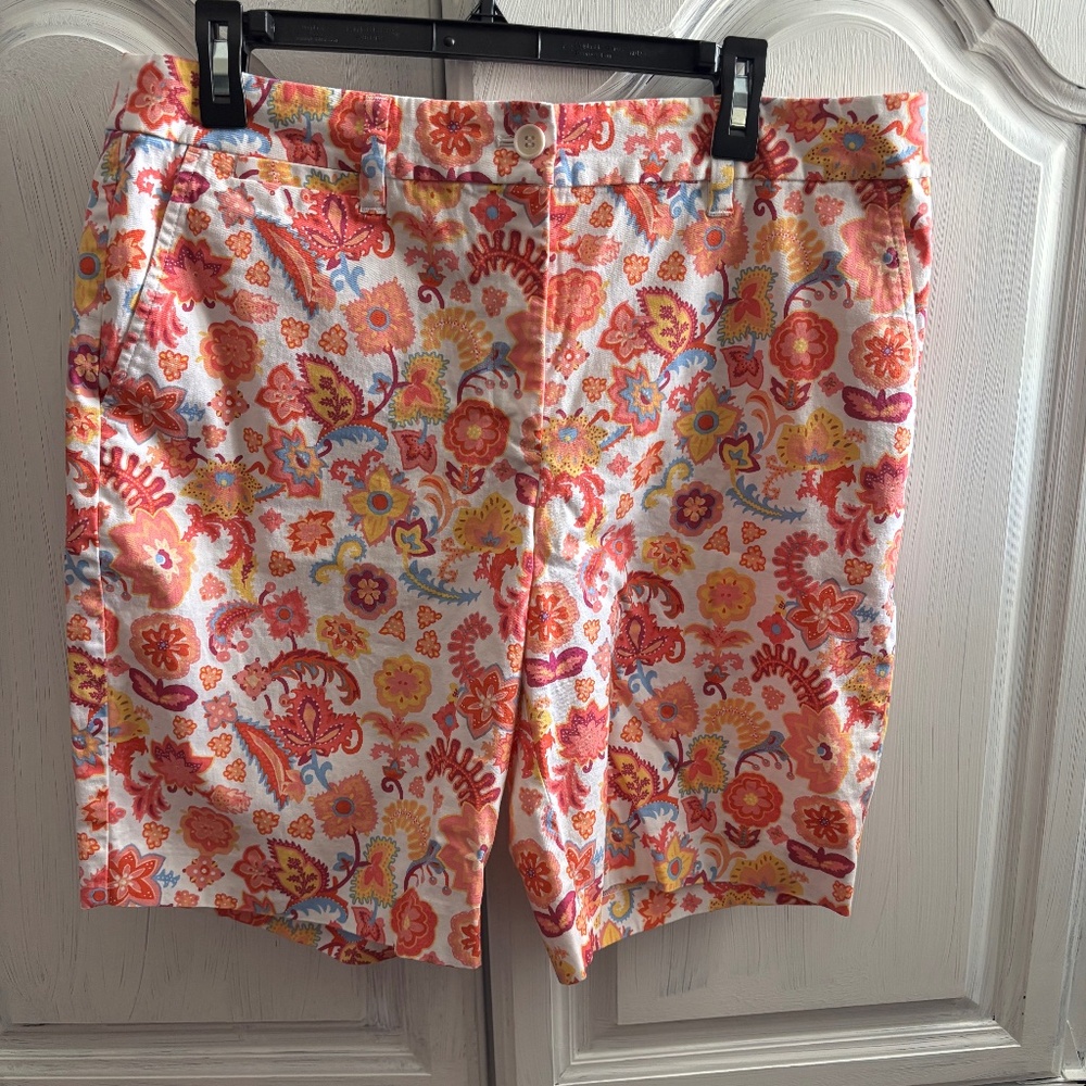 Talbots Perfect Short 9” paisley and flower print.